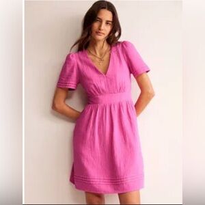 Boden Eve Double Cloth short dress in Sangria Sunset, size 4L